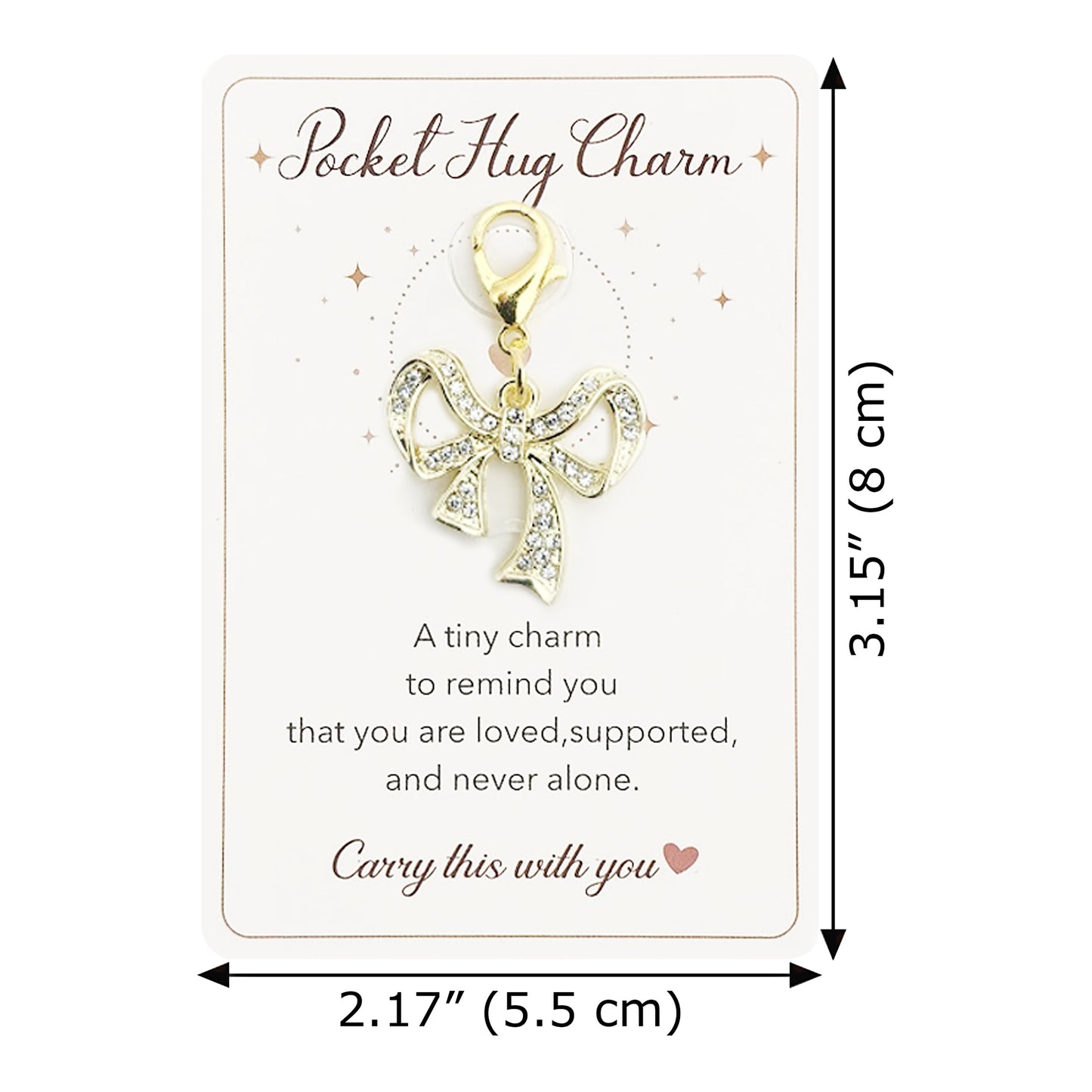20 Pocket Hug Charm Keychains with Organza Pouch Bags